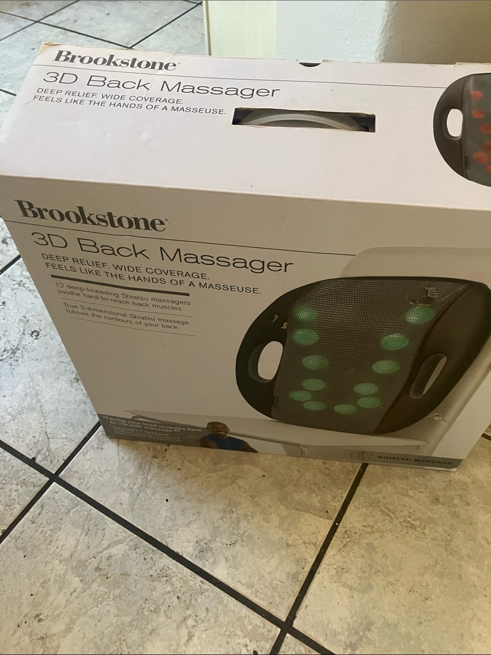 Brookstone 3D Back Massager with Green LEDs